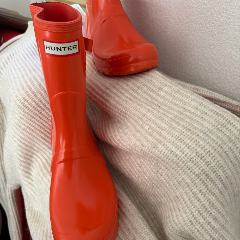 Hunter Bright Orange Waterproof Boots